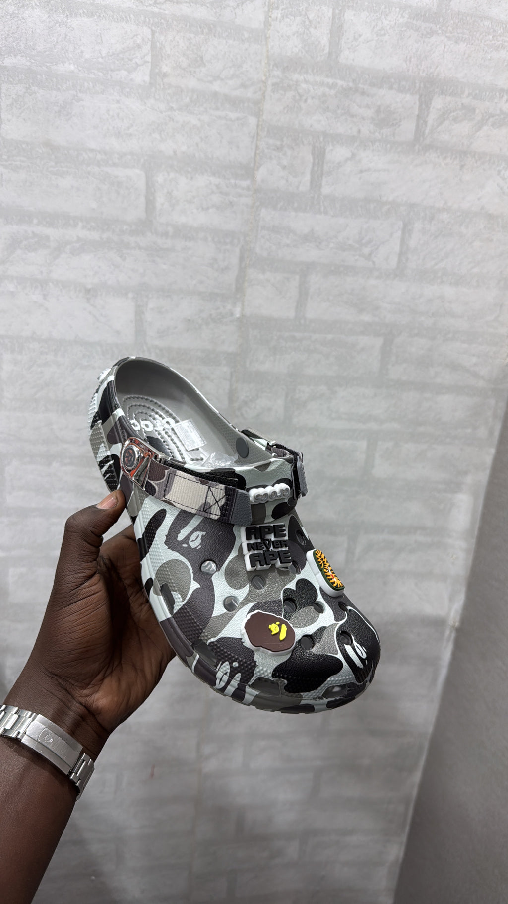 Crocs bape grey noir