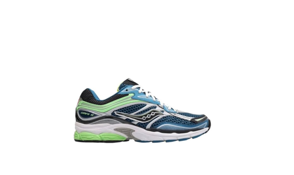 Saucony Omni 9
    Couleur : Bleu / Vert fluo / Argenté