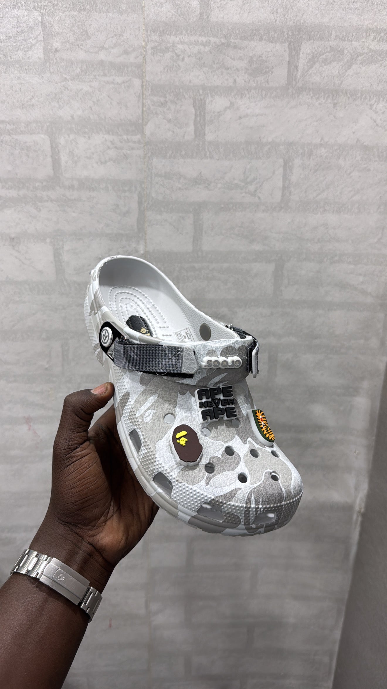 Crocs bape grey