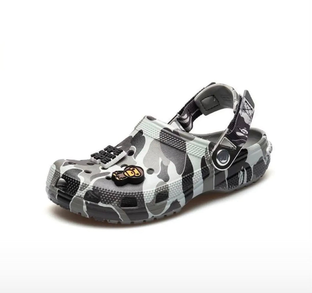 Crocs bape grey noir