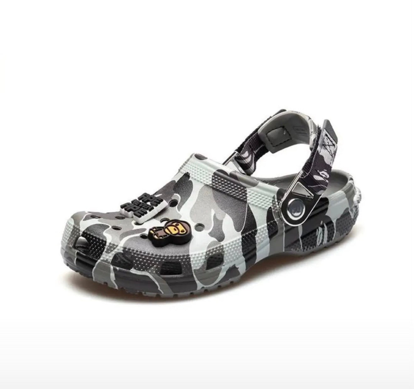 Crocs bape grey noir