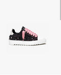 Numeris noir lacets rose