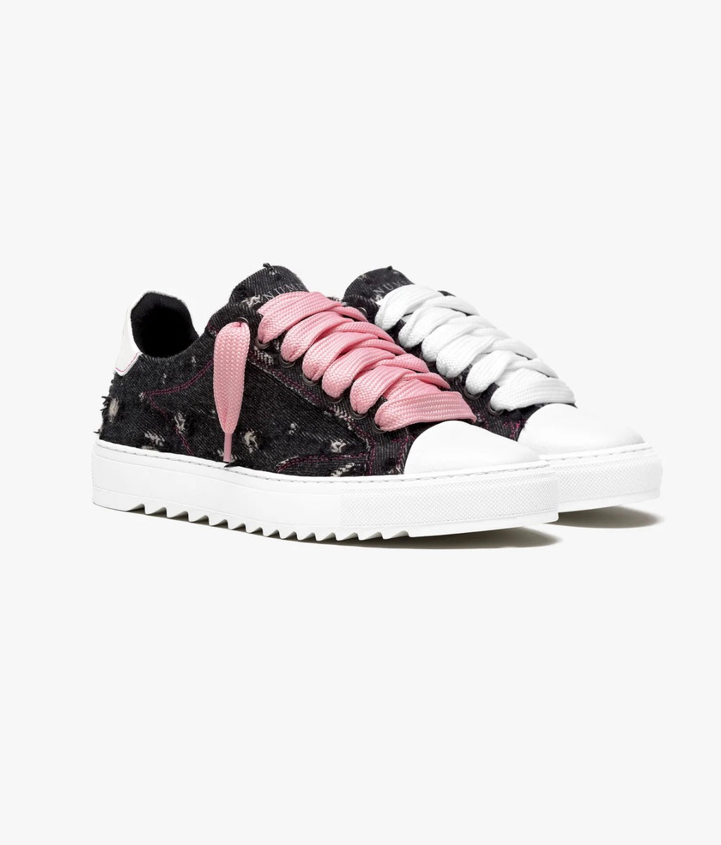 Numeris noir lacets rose