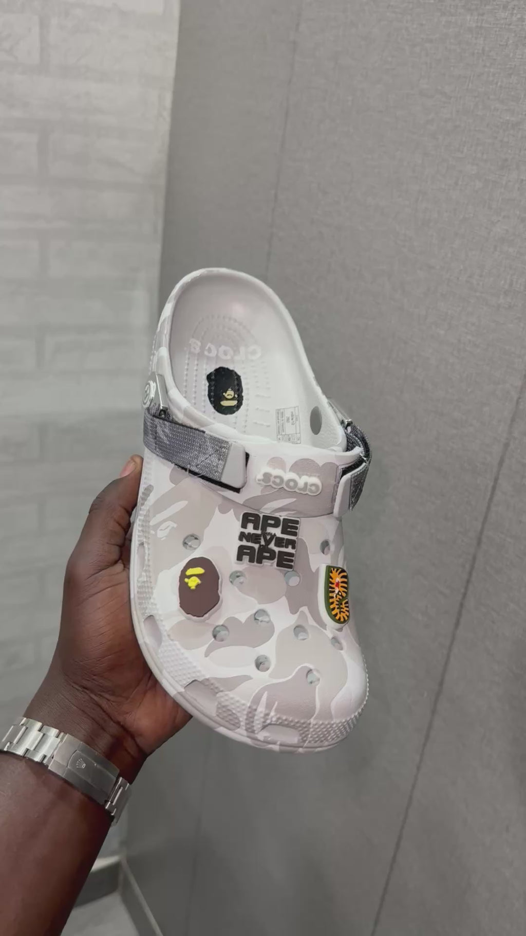 Crocs bape grey